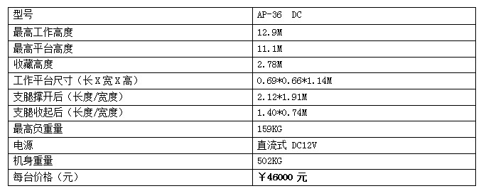 APS單桅柱鋁合金升降機118