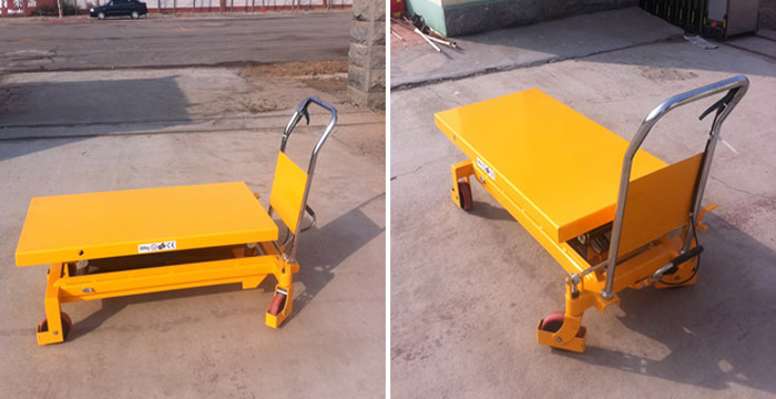 手拉剪叉式升降平臺車